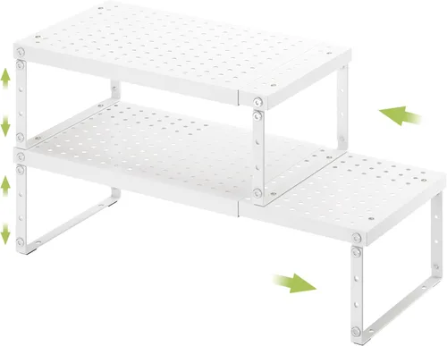 Miniatura 12 de RUILALIFE Estante organizador de gabinete expandible con altura ajustable, estante organizador de encimera de cocina apilable, elevador de estante