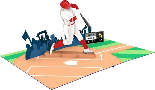 Miniatura 6 de Béisbol – Tarjeta de felicitación 3D desplegable para todas las ocasiones – amor, cumpleaños, Navidad, deportes, felicitaciones – Nota de mensaje