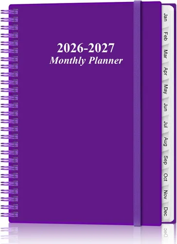 Miniatura 12 de Agenda mensual 2026-2027, enero 2026 a junio 2027, dos páginas por mes, calendario mensual de 18 con pestañas, bolsillo interior, 6.4 x 8.5 Negro