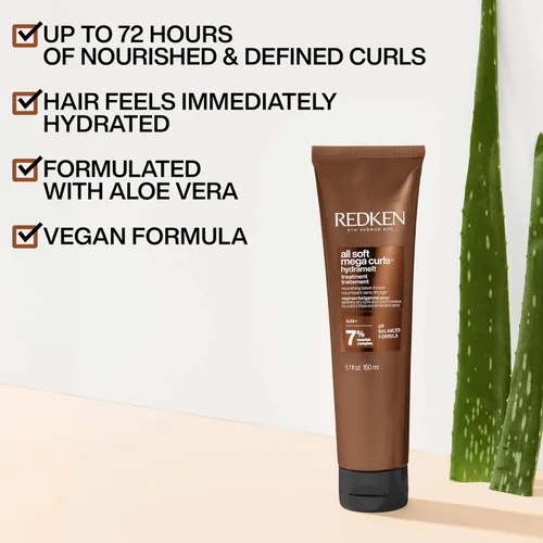 Miniatura 2 de Redken All Soft Mega Curls Hydramelt - Tratamiento sin enjuague para cabello rizado y rizado extremadamente seco, loción hidratante para el cabello