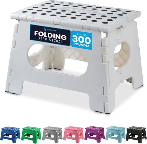 Miniatura 15 de Handy Laundry Taburete plegable de paso - Taburete plegable lo suficientemente resistente para apoyar a adultos y lo suficientemente seguro