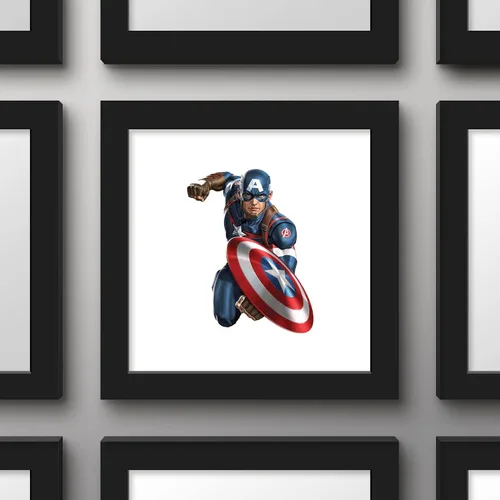 Miniatura 3 de Trends International Gallery Pops Marvel Comics Avengers - Póster de pared de Capitán América, 12 x 12 pulgadas, versión enmarcada en negro Versión