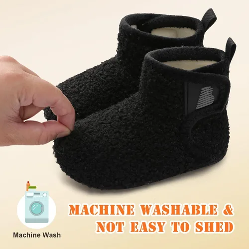 Miniatura 7 de BARERUN Pantuflas para niños y niñas, zapatos de casa para bebés, botines de invierno de felpa acogedora para niños, pantuflas cálidas y ligeras
