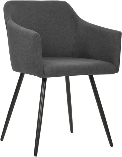 Miniatura 3 de Dining Chair Set of 2 Dark Grey Fabric, Modern Kitchen Dining Room Chairs with Metal Legs, Ergonomic Design for Home