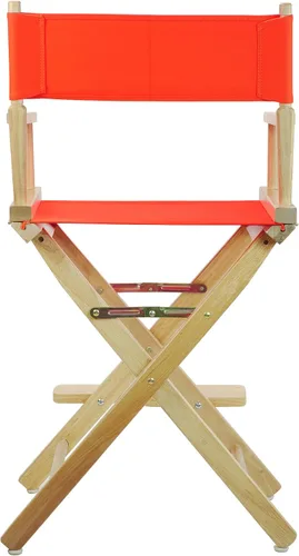 Miniatura 3 de Casual Home - Silla de director de 24.0 in, marco natural con lienzo naranja, altura de mostrador