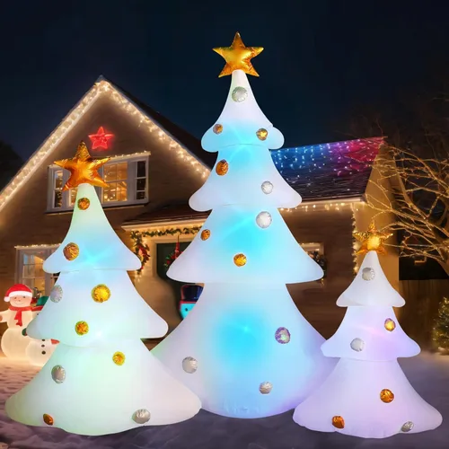 Miniatura 10 de MiniInflat Casa de jengibre inflable navideña de 5.4 pies, decoraciones navideñas para exteriores, decoración inflable navideña para patio con LED