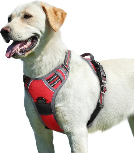 Miniatura 39 de Eagloo Arnés para perro pequeño, sin tirones, chaleco de servicio con tiras reflectantes y asa de control, ajustable y cómodo para caminar, arnés