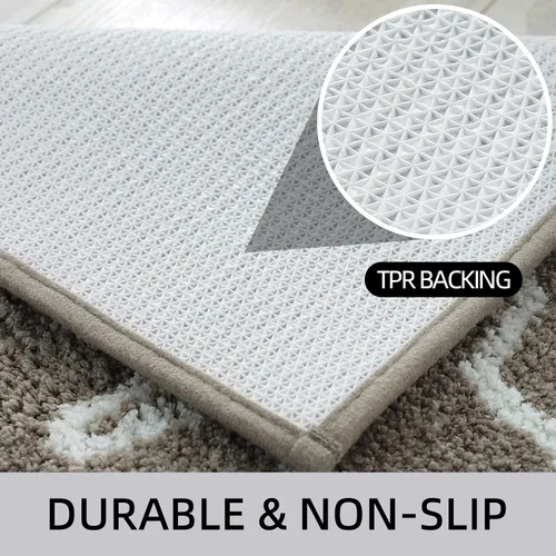 Miniatura 5 de Alfombra de baño gris, ultra suave y absorbente de agua, lavable a máquina, de secado rápido, para bañera y ducha, 18 x 28 pulgadas, diseño