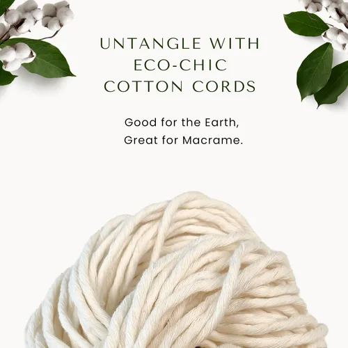 Miniatura 3 de BOCHIKNOT Cordón de macramé de 3 mm x 302 m - Cordón de macramé de hebra única para colgantes de pared, perchas de plantas - Cordón de macramé de 3