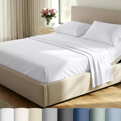 Miniatura 30 de California Design Den Sábanas de cama tamaño individual, sábanas suaves de 100% algodón con bolsillos profundos elásticos, 500 hilos satinados, 13