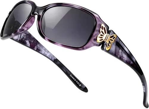 Miniatura 17 de LVIOE - Lentes de sol polarizadas para mujer, decoración de mariposa a la moda, para conducir y pescar - 99.99% de protección UV