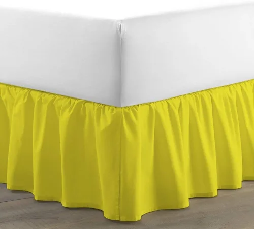 Miniatura 20 de Falda de cama con volantes (individual, color azul aguamarina) de 18 pulgadas de caída con volantes, con plataforma, 100% algodón de 800 hilos