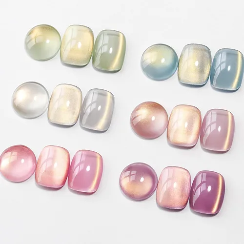 Miniatura 17 de MIZHSE Esmalte de uñas de gel de ojo de gato de 8 colores, juego de esmaltes de gel magnético con purpurina con barra magnética, holográfico Gel