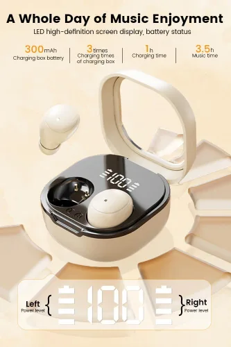 Miniatura 6 de Auriculares invisibles mini para dormir, inalámbricos, Bluetooth, ultraligeros, ajuste cómodo para dormir de lado, suaves, intrauriculares, tapones
