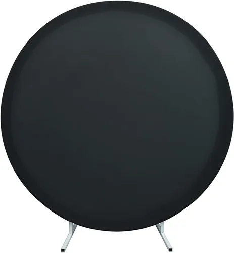 Cubierta de fondo redonda, telón de fondo circular negro puro (sin soporte), 7.5 pies (90.6 in), borde sin costuras, elástico, ceremonia de premio,
