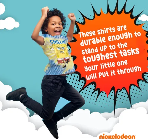 Miniatura 3 de Nickelodeon Spongebob or Rugrats 3 Pack Boy's Graphic Tees, Cute Short Sleeve T-Shirts for Boys Pack of 3