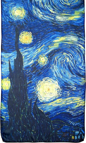 Miniatura 2 de Bufanda de noche estrellada Van Gogh, Multicolor