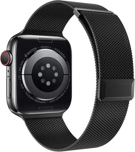 Miniatura 9 de EPULY Compatible con Apple Watch Band de 1.496 pulgadas, 1.575 pulgadas, 1.614 pulgadas, 1.654 pulgadas, Series 10 11, correas de malla de acero