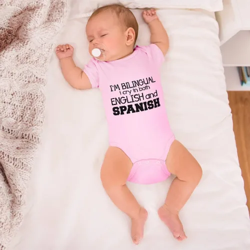 Miniatura 3 de Cute Rascals Body de bebé personalizado I'M Bilingual I Cry en inglés y español