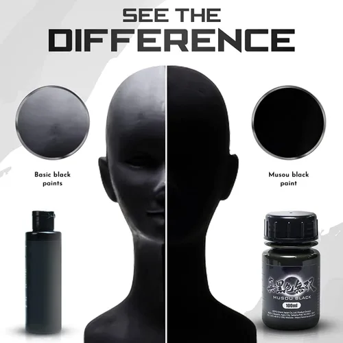 Miniatura 3 de Musou Black, Pintura acrílica negra mundial más negra, 100 ml x 2 unidades, 3.38 fl oz (paquete de 2)