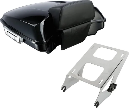 Miniatura 27 de XMT-MOTO King Tour Trunk + almohadilla de respaldo envolvente+estante de montaje negro+accesorios de acoplamiento para Harley Touring Road King Road