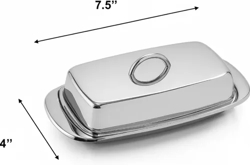 Miniatura 10 de Cuisinox Mantequillera de acero inoxidable con tapa, 4 "x 7.5