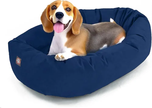 Miniatura 22 de Majestic Pet Cama para Perros Grandes Lavable de 40 Pulgadas, Mueble Ortopédico en Forma de Donut para Perros Grandes, Almohadilla y Alfombra de Gris