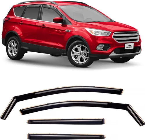 Voron Glass Protectores de lluvia extra duraderos en canal para Ford Escape 2013-2019, deflectores de ventana, viseras de ventana de ventilación, 4