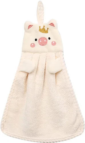 Miniatura 6 de Paquete de 3 toallas de mano colgantes de dibujos animados, toallas de mano colgantes para niños, para cocina, baño, hogar