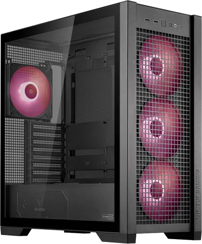 Miniatura 8 de ASUS TUF Gaming GT501 - Funda para juegos de torre media, soporte EATX, 4 ventiladores preinstalados, panel frontal USB 3.0, vidrio templado