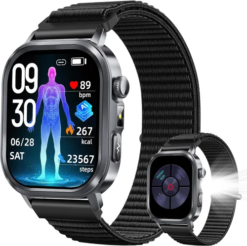 Miniatura 11 de AMOLED - Relojes inteligentes para hombres y mujeres, rastreador de actividad física con monitor de frecuencia cardíaca, estrés y sueño 24/7