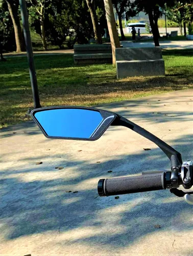 Miniatura 4 de Nueva lente de vidrio resistente a los arañazos, espejo de bicicleta para manillar, espejo retrovisor seguro giratorio, espejo de bicicleta, ME-010