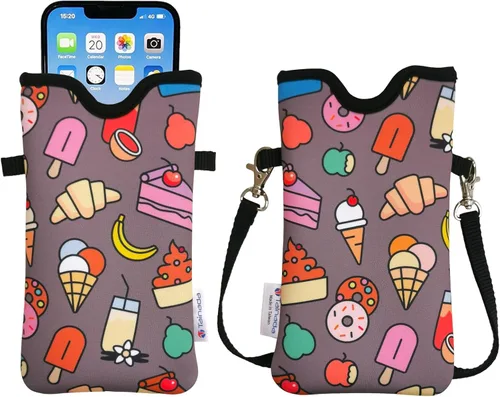 Miniatura 63 de Tainada Funda Estuche Bolsa de Neopreno para Teléfono para Hombres y Mujeres con Correa Cruzada/Cordón para el Cuello para iPhone 17/16/15 Pro Max