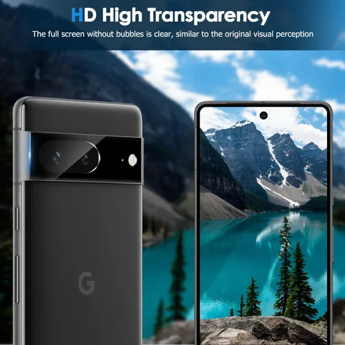 Miniatura 5 de LYWHL [Paquete de 2+2] Protector de pantalla de privacidad para Google Pixel 7 con protector de lente de cámara, vidrio templado antiespía
