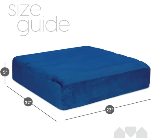 Miniatura 3 de Milliard Almohada de piso de espuma viscoelástica, cojín cuadrado decorativo de 22 pulgadas con funda acanalada de terciopelo suave lavable