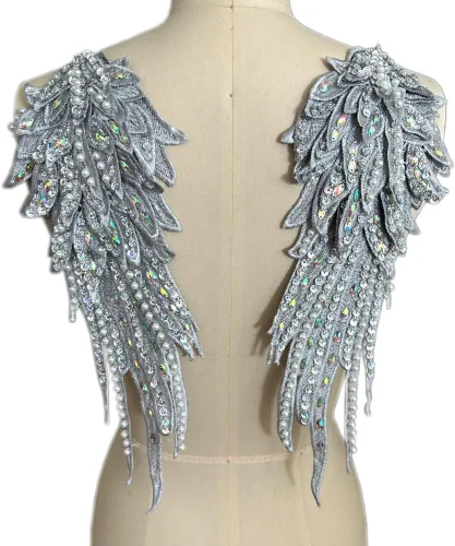 Miniatura 15 de Parches de lentejuelas con alas de ángeles de la guarda, apliques de diamantes de imitación para ropa, chaquetas, jeans, vestido, decoración