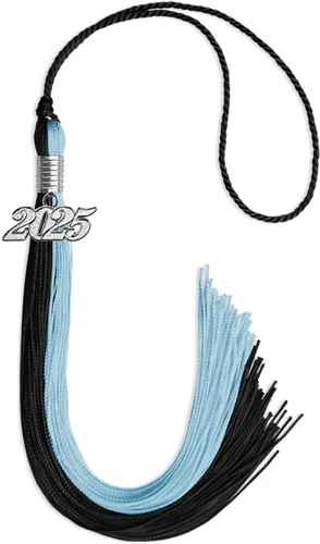 Miniatura 239 de Endea Graduation Borla de doble color con gota de fecha plateada (negro/oro antiguo, 2025)