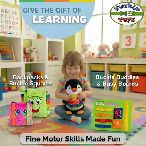 Miniatura 8 de Buckle Toys - Narval burbujeante - Desarrolla habilidades motoras finas - Juguetes de actividad de aprendizaje sensorial - Esencial de viaje