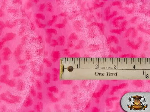 Miniatura 2 de Velboa Faux/Fake Fur Leopard Pink Fabric By the Yard
