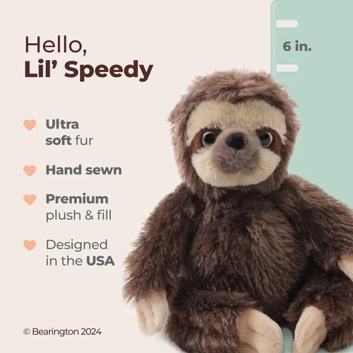 Miniatura 2 de Bearington Perezoso de Peluche Animal de Peluche Perezoso Juguete de Peluche Peluches de la Selva para Adolescentes, Niños, Chicos y Chicas
