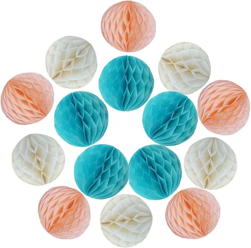 Miniatura 4 de YLY's love 30 pompones de papel de seda de 4 pulgadas, bolas de nido de abeja, bola de flores, decoración de pared, pompones para decoración