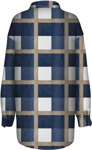 Miniatura 8 de Chaqueta de franela a cuadros para mujer, manga larga, mezcla de lana, chaquetas de otoño con botones en el pecho, bolsillos en el pecho, trajes