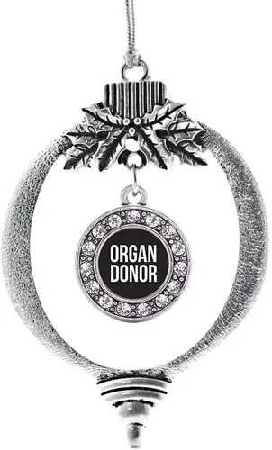 Miniatura 190 de Inspired Silver - Twin One - Adorno festivo de Navidad de plata - Adorno festivo de árbol de Navidad con dije de círculo y circonita cúbica