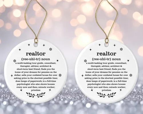 Miniatura 3 de Adorno de Navidad de agente inmobiliario, regalo de diccionario de definición de agente inmobiliario, para agentes de bienes raíces, adorno