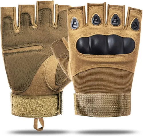 Miniatura 7 de SUJAYU Guantes de entrenamiento sin dedos para hombres con protección de nudillos para deportes al aire libre