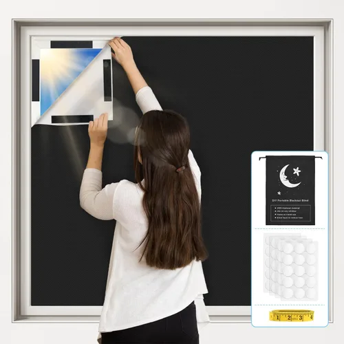 Vanten 2025 Cortinas opacas mejoradas, cortinas de 118" x 57", material 100% opaco con cintas adhesivas, cubierta de ventana para cuarto de bebé,