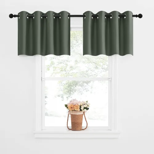 Miniatura 226 de NICETOWN Cortinas opacas de cocina para ventana sobre el fregadero, aislamiento térmico, decoración del hogar, pequeños niveles opacos con ojales