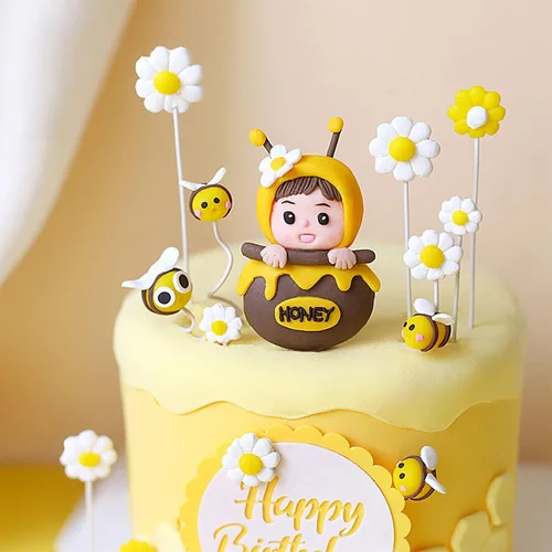 Miniatura 7 de Gyufise 11 Piezas Decoraciones para Pasteles de Abejorros Panal de Miel Flor Oh Babee Palillos para Cupcakes Decoraciones de Pastel de Revelación