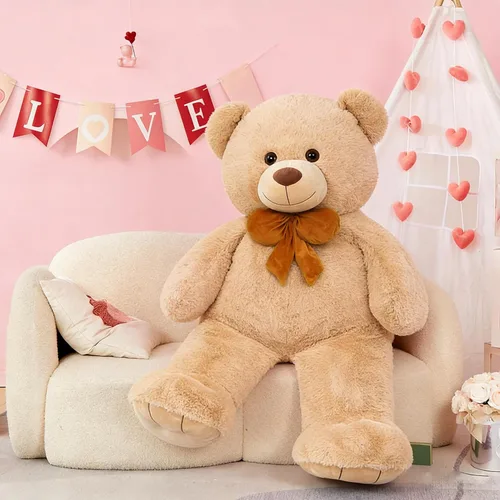 Miniatura 5 de MaoGoLan Oso de peluche gigante de 47 pulgadas, gran oso de peluche clásico para novia, novio, niños, 4 pies grande de peluche para decoración