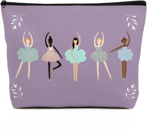 Miniatura 11 de fkovcdy Bolsa de baile, bolsa de maquillaje de bailarina, regalos para amantes de la danza, bolsa de cosméticos pequeña para bailarina, regalo